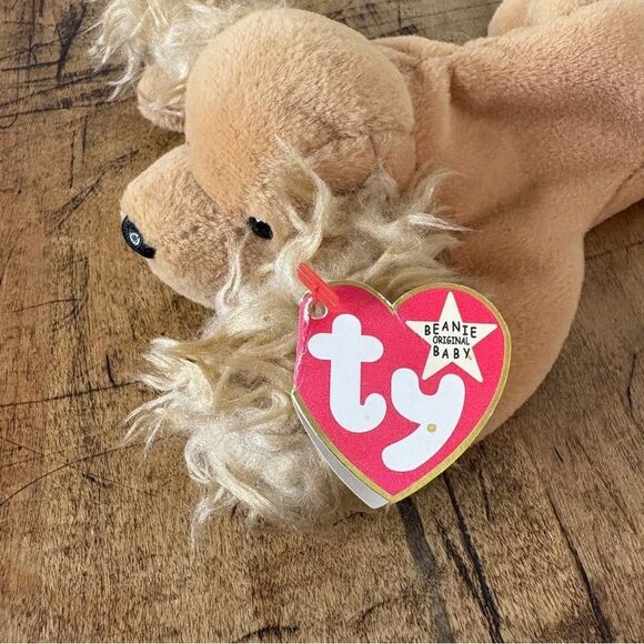 Vintage Ty Beanie Baby Spunky Cockerspaniel Tan Dog Stuffed Animal Plush Toy - Picture 4 of 9